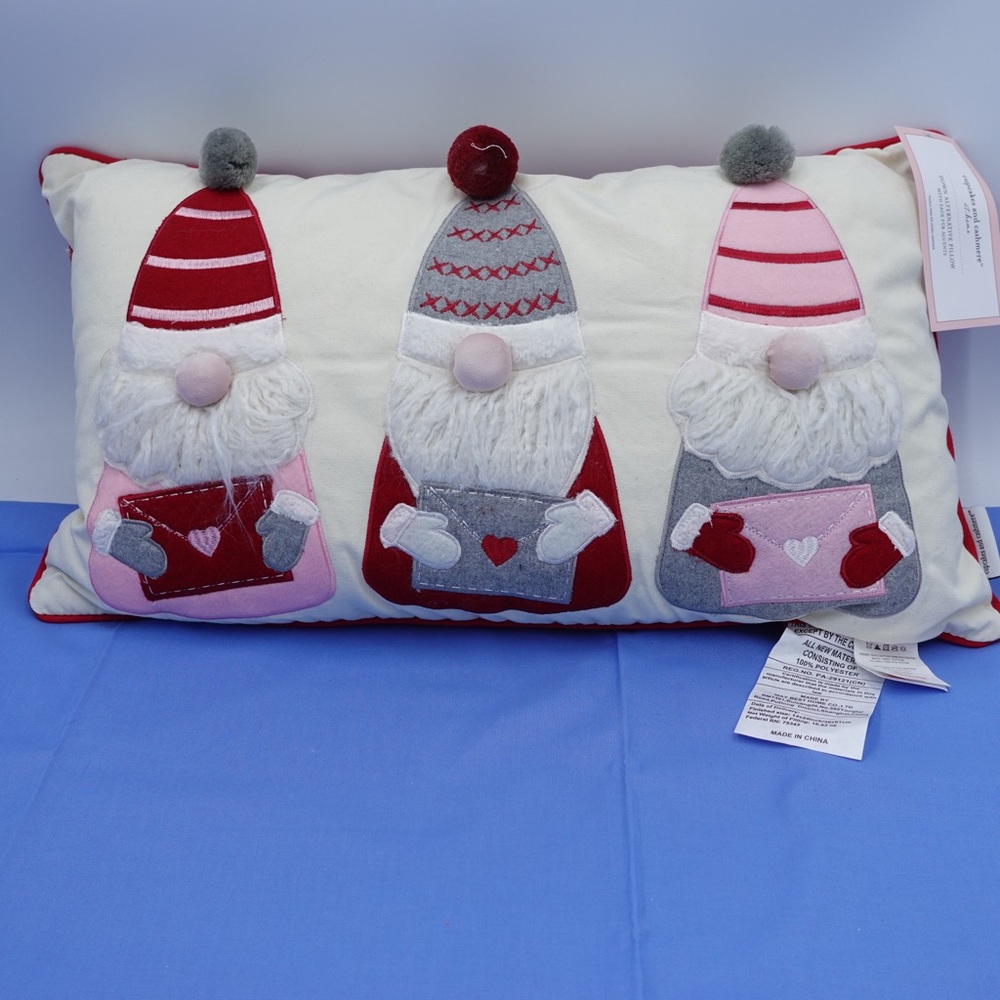 Cupcakes And Cashmere Valentines Gnome Decor Pillow